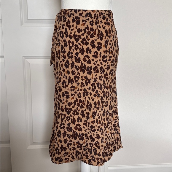 GAP SP Leopard Print Midi Skirt - Brown and Black adjustable bow cheetah y2k - Picture 3 of 6